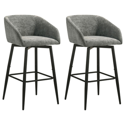 Rainer Fabric Upholstered Swivel Bar Chair Charcoal (Set of 2)
