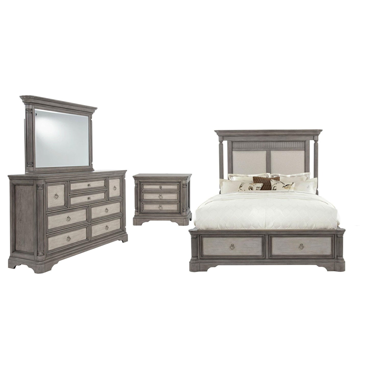 Cresswell 4-piece Eastern King Storage Bedroom Set Weathered Taupe