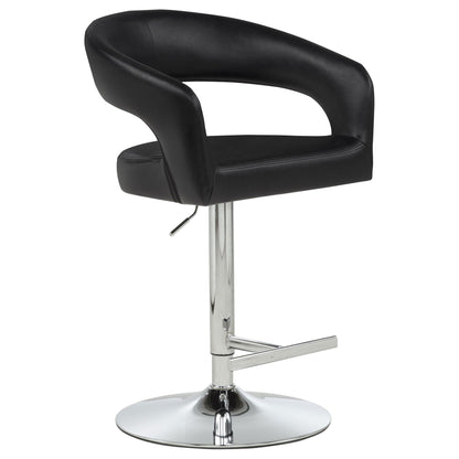 Travia Leatherette Upholstered Adjustable Bar Stool Black