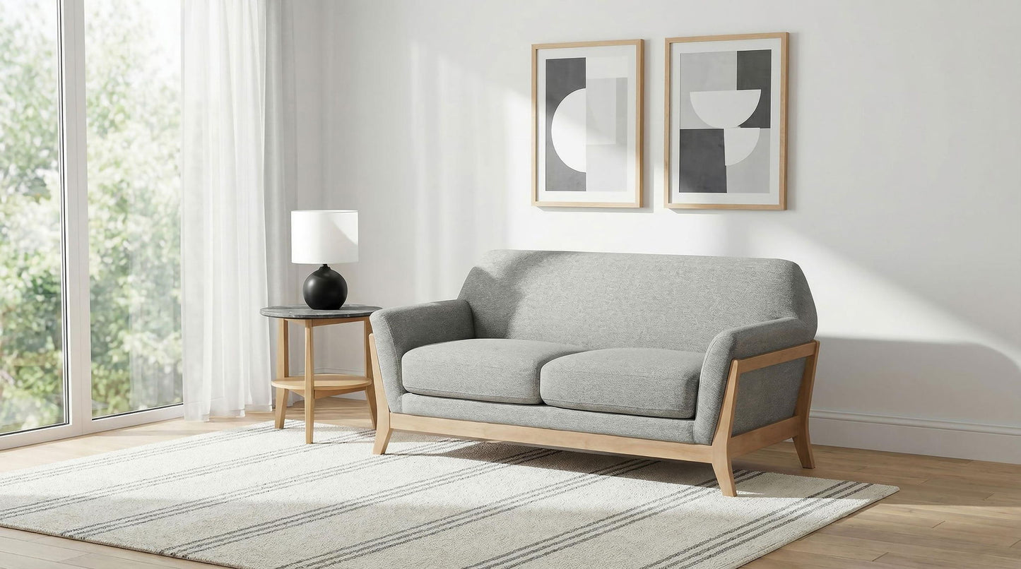 Vaughn Fabric Upholstered Flared Arm Loveseat Grey