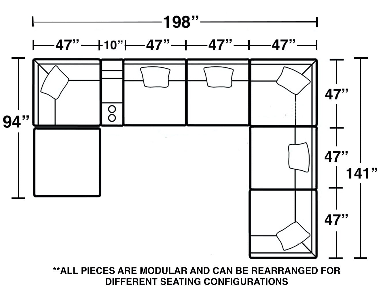 Posh - Modular Sectional And Ottoman