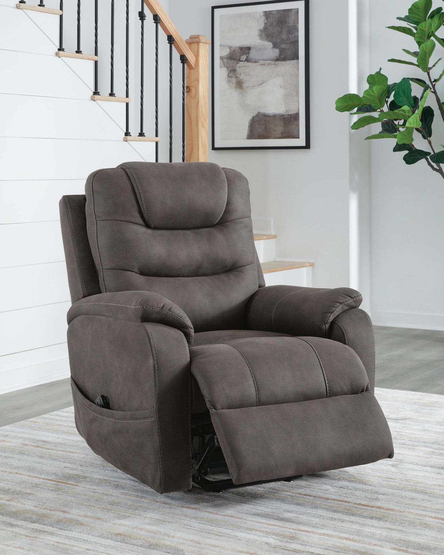 Snowfield - Power Lift Recliner - Gunmetal