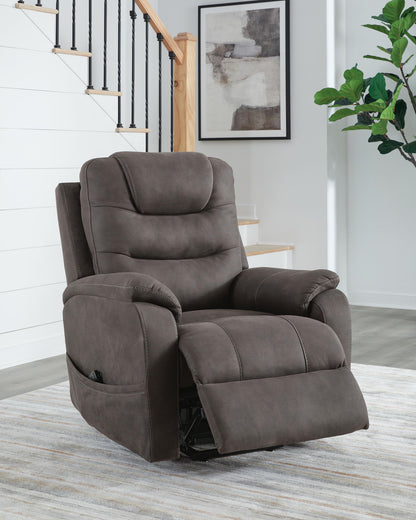 Snowfield - Power Lift Recliner - Gunmetal