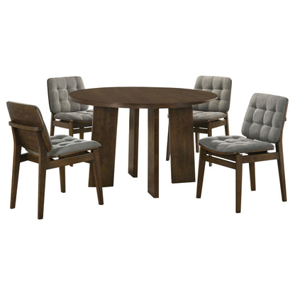 Strouse 5-piece Dining Set Grey and Walnut