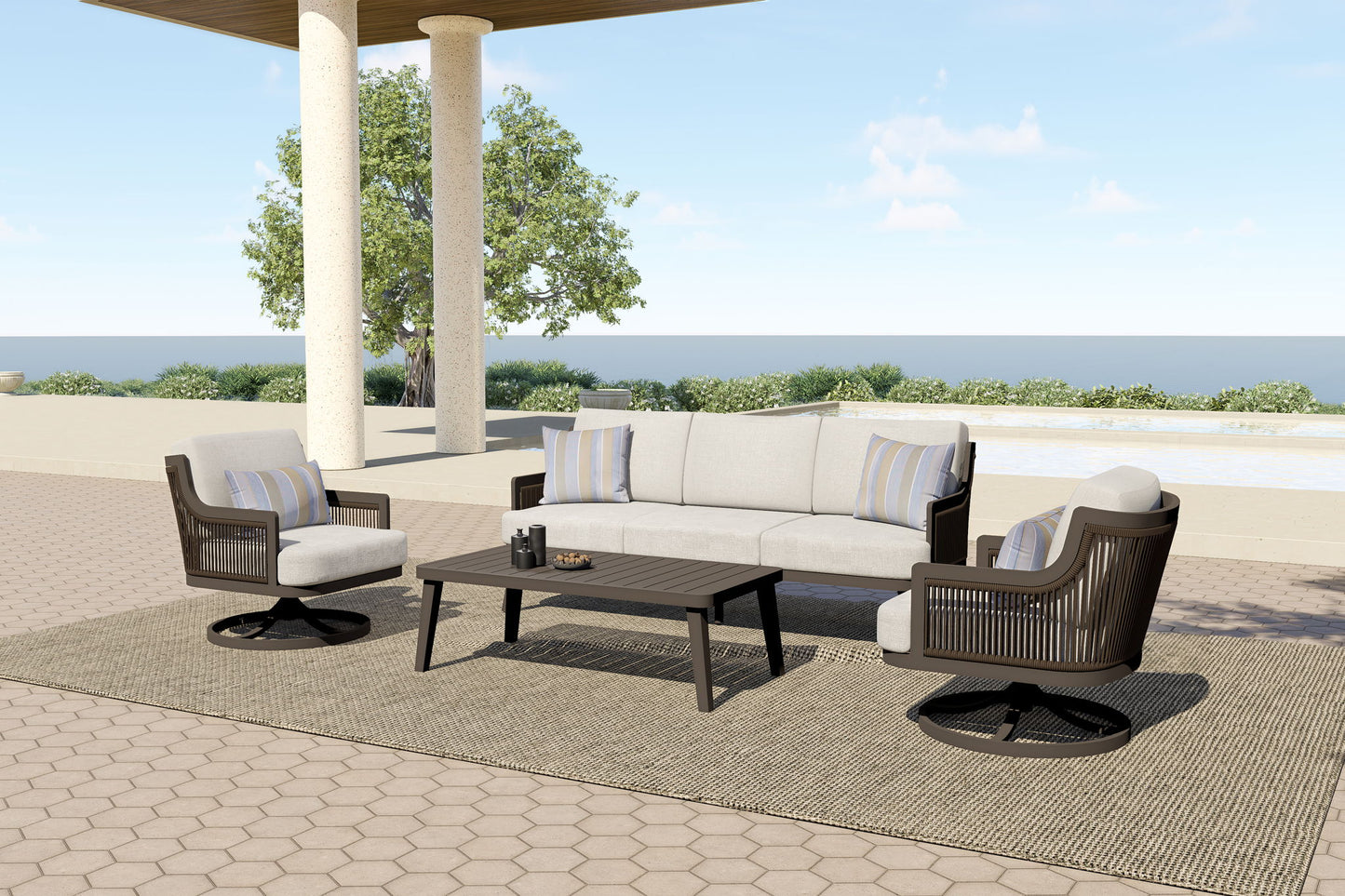 Genova - Patio Coffee Table - Dark Brown
