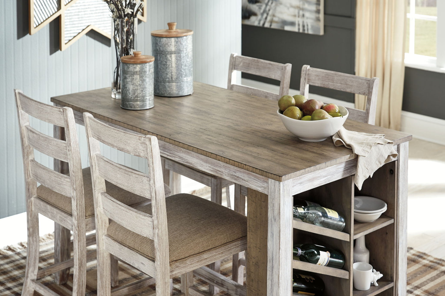 Skempton - Rectangular Counter Table With Storage - White