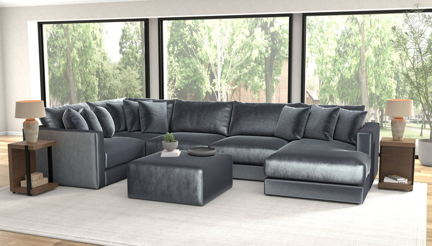 Remington - Modular Sofa And Cocktail Ottoman - Slate