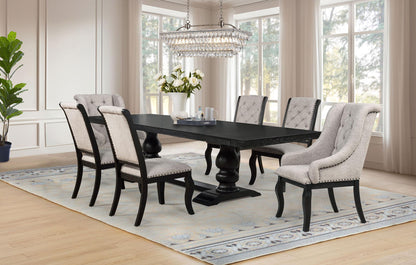 Phelps 7-piece Rectangular Dining Table Set Distressed Noir