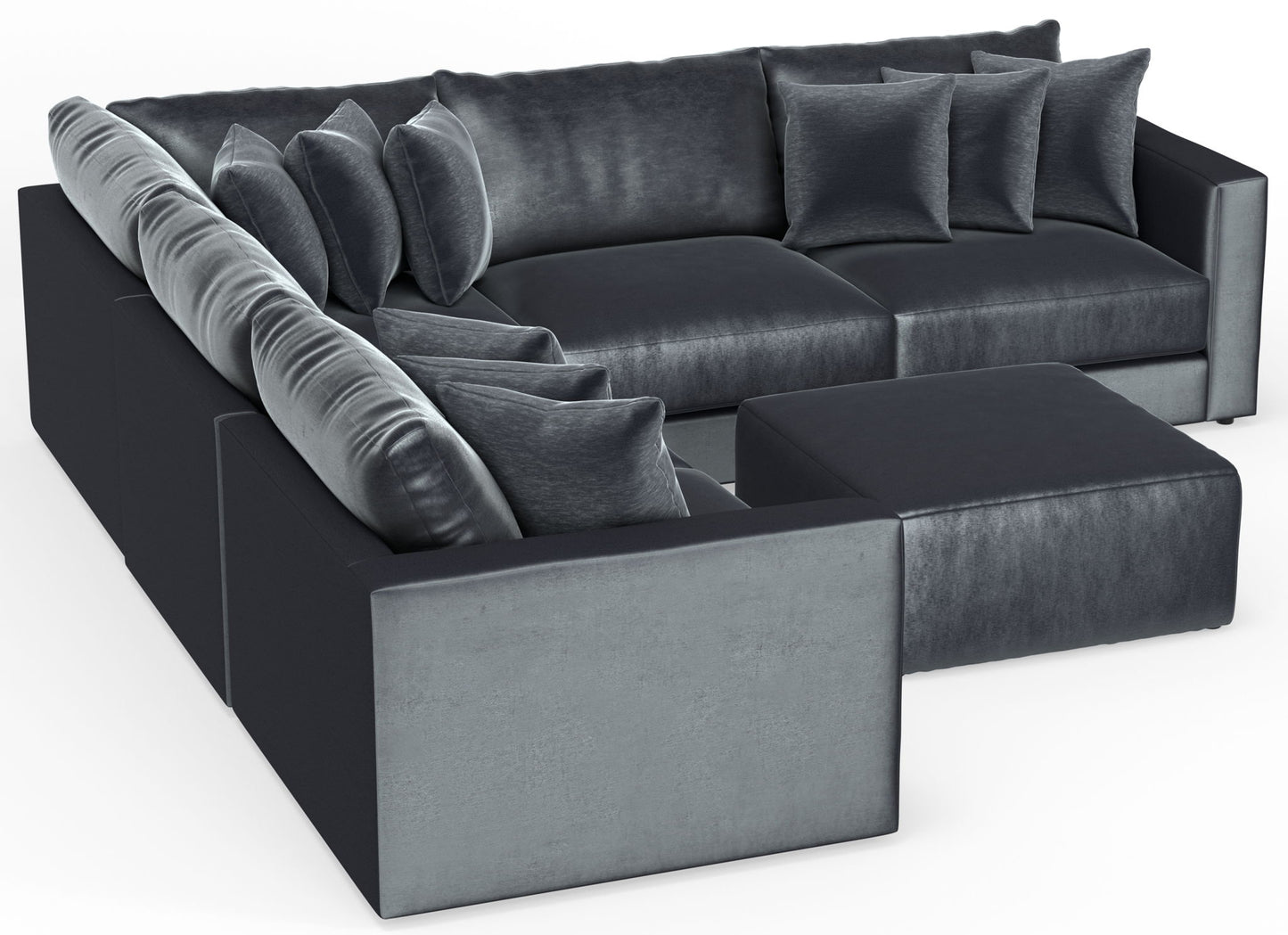 Remington - Modular Sofa And Cocktail Ottoman - Slate