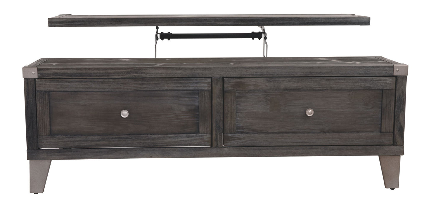 Todoe - Lift Top Cocktail Table - Dark Gray