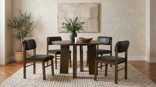 Strouse 5-piece Dining Set Black and Walnut