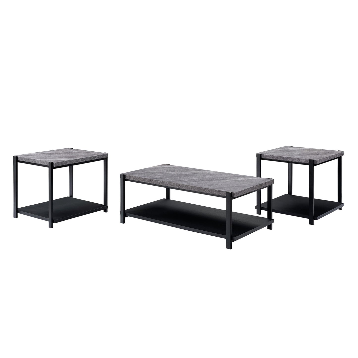 Linea - 3 Piece Occasional Set (1 Coffee & 2 End Tables) - Dark Gray