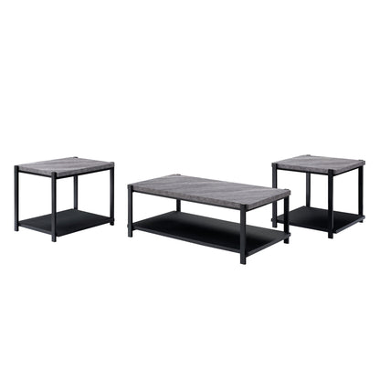 Linea - 3 Piece Occasional Set (1 Coffee & 2 End Tables) - Dark Gray