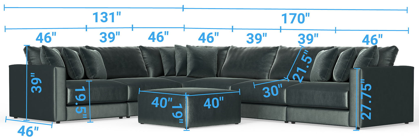 Remington - Modular Sofa And Cocktail Ottoman - Pine