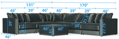 Remington - Modular Sofa And Cocktail Ottoman - Pine