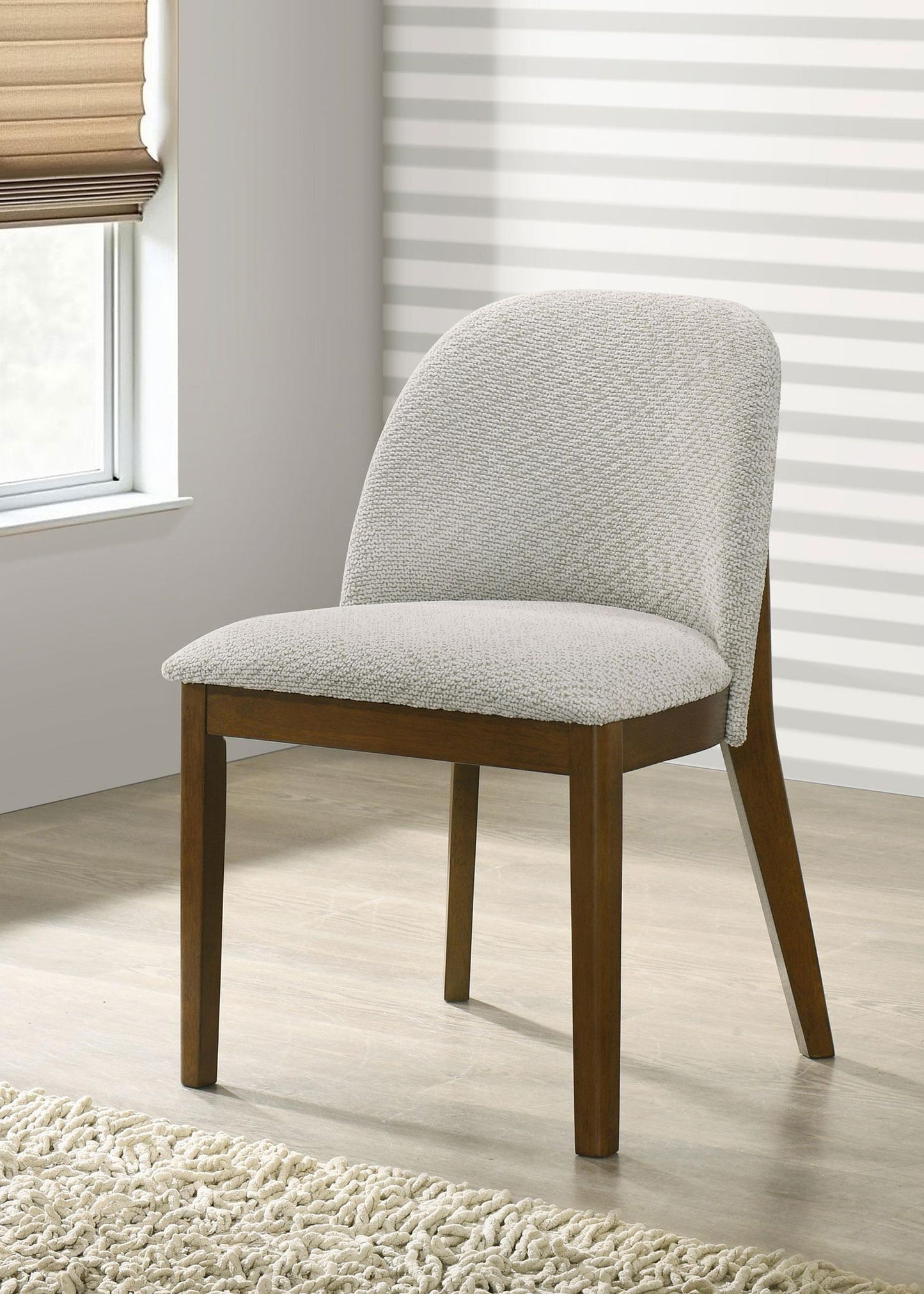 Mueller Upholstered Dining Side Chair Brown and Beige (Set of 2)