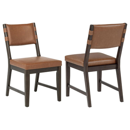 Tegan Faux Leather Upholstered Dining Side Chair Cognac (Set of 2)