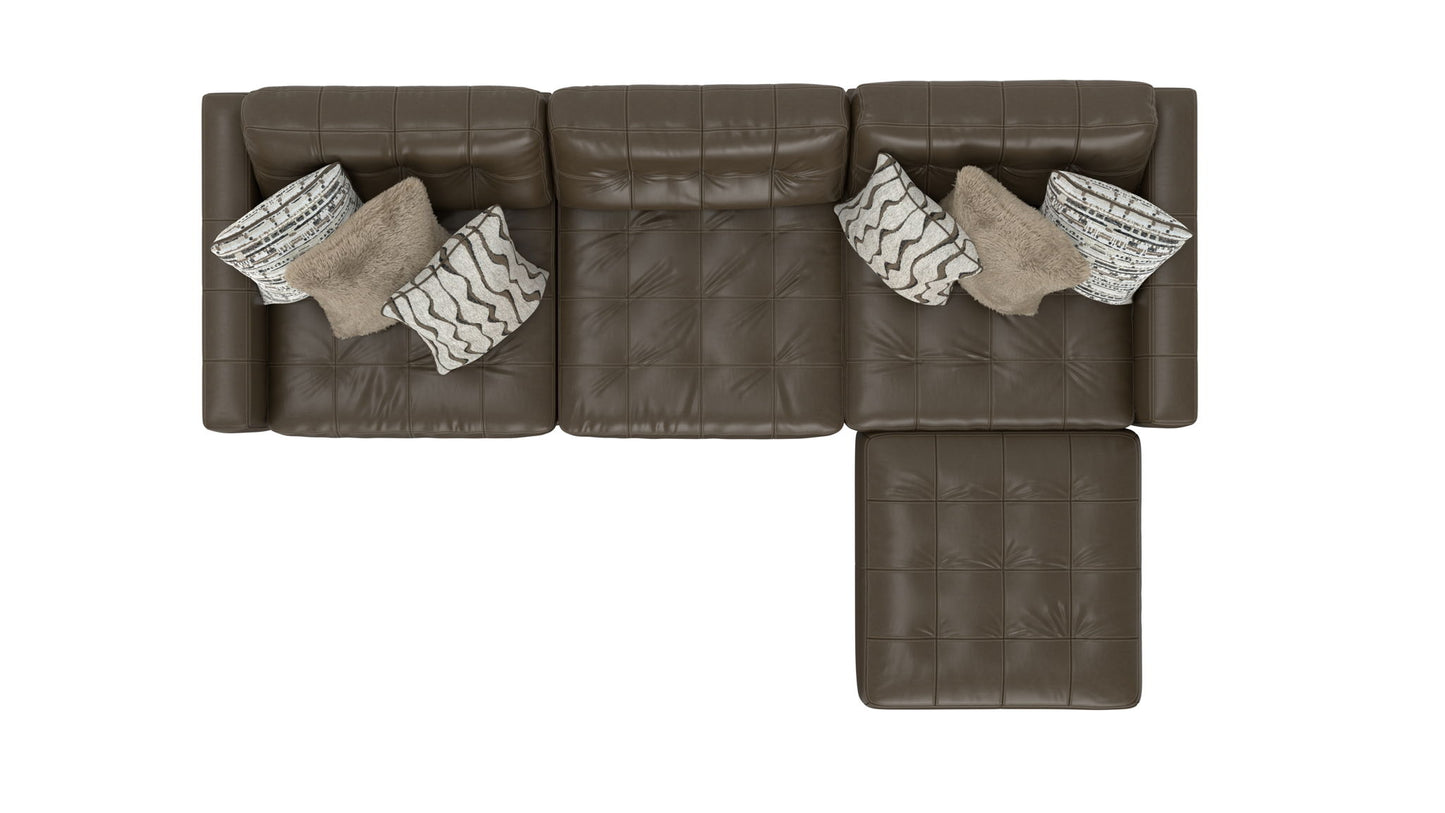 Siena - 4 Piece Modular Sectional With Cuddler Seat Cushions And Included Accent Pillows - Chocolate