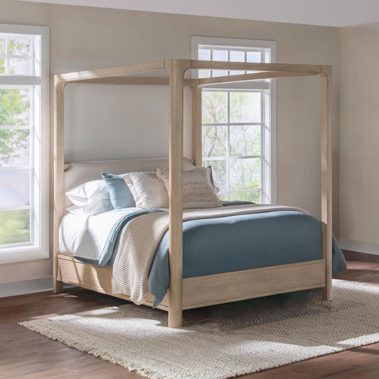 Solano 83-inch California King Canopy Bed Weathered Mango