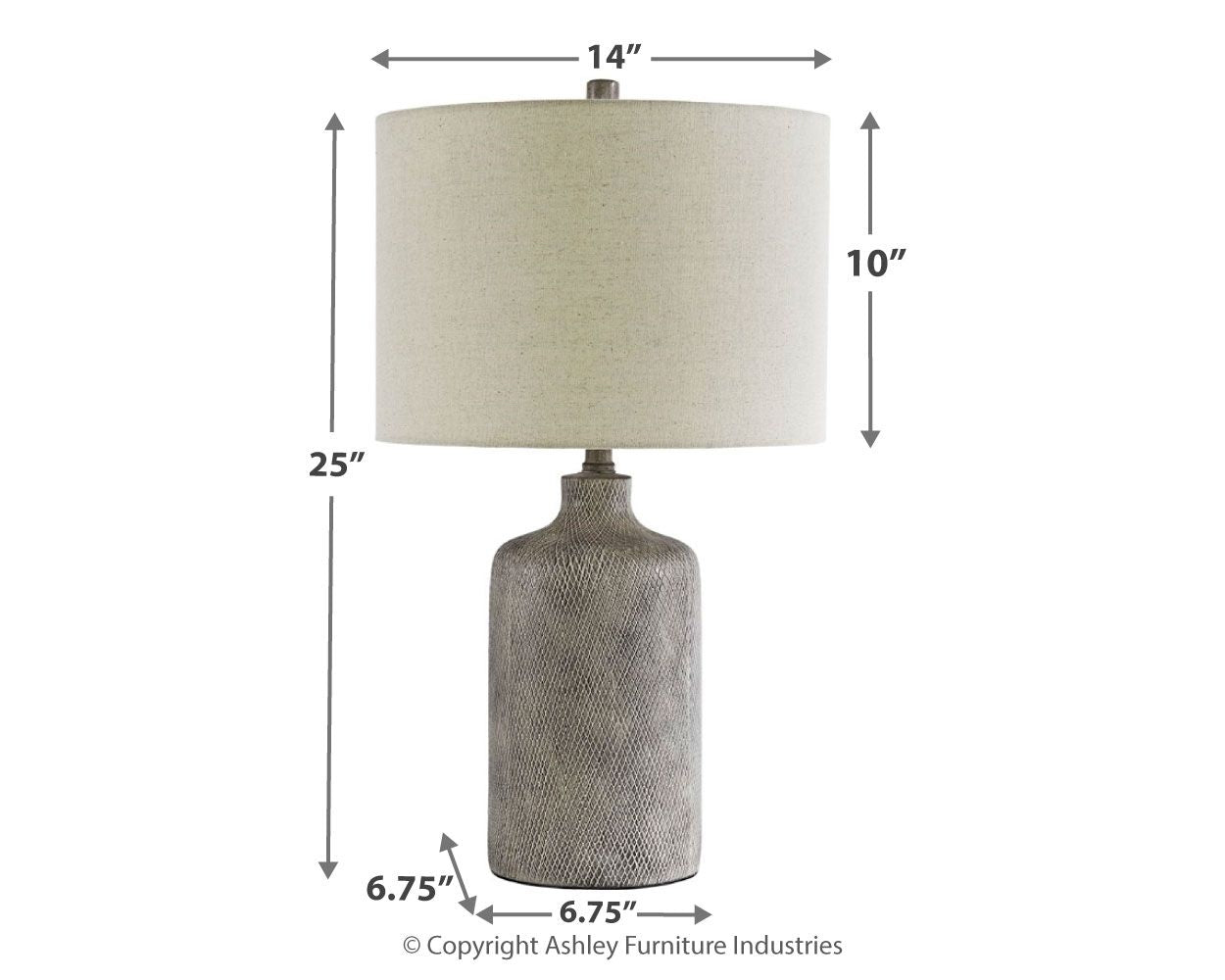 Linus - Ceramic Table Lamp  - Antique Black