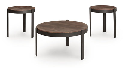 Horizon Hills - Occasional Table Set (Set of 3) - Brown / Black