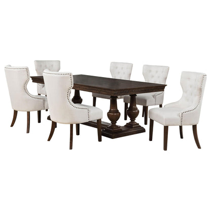 Ridgewell 7-piece Rectangular Trestle Dining Set Dark Oak