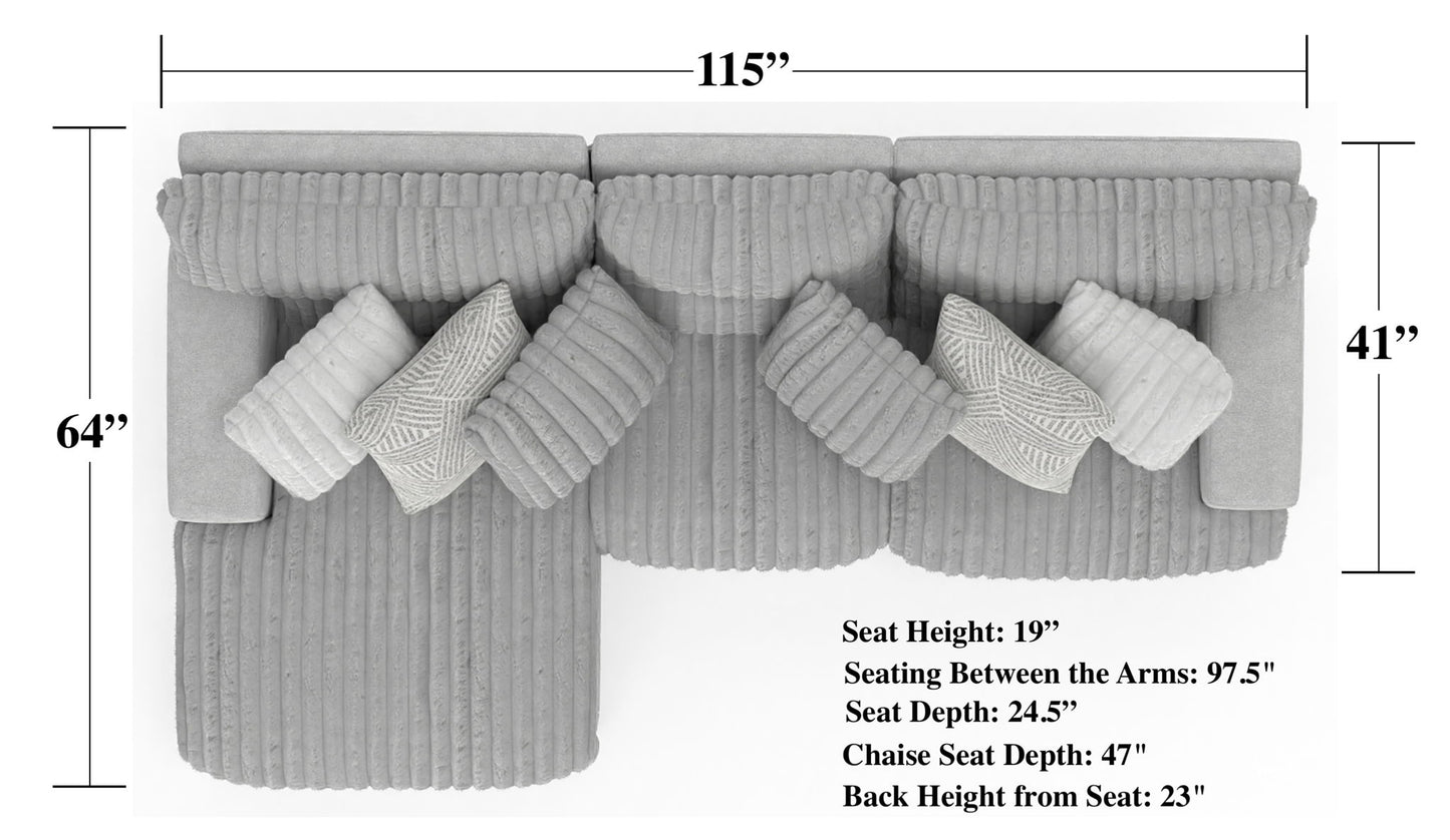 Abraxas - 3 Piece Reclining Sectional