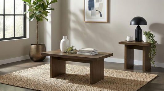 Decker 2-piece Coffee and End Table Set Walnut