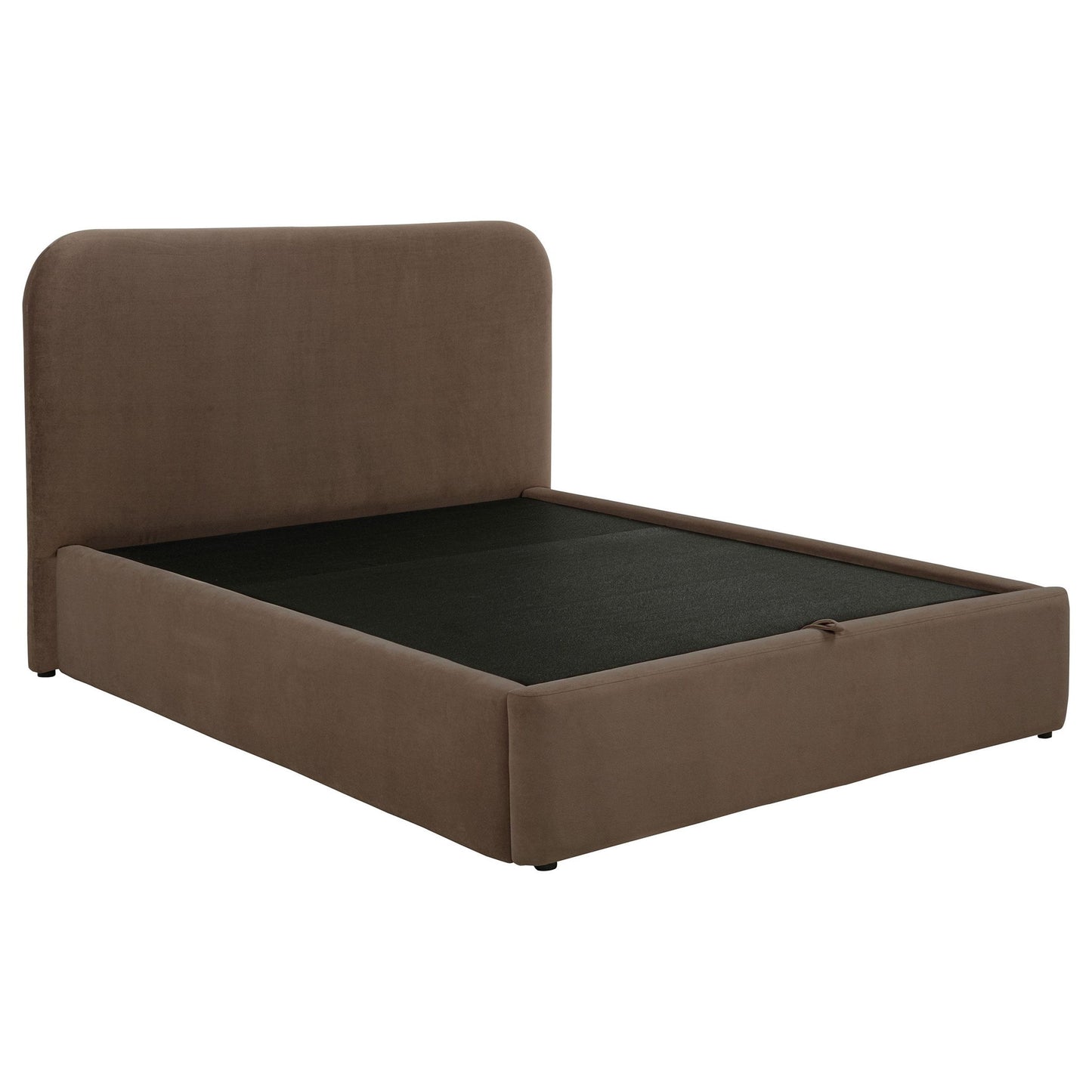 Anders Upholstered Queen Storage Lift Platform Bed Chocolate