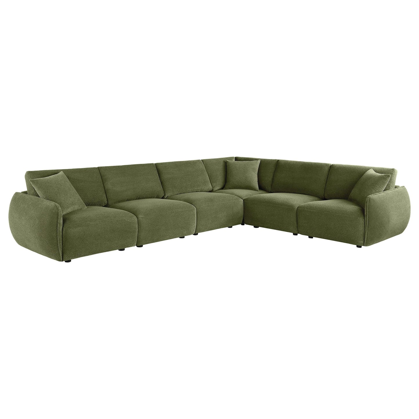 Elysia 6-piece Fabric Upholstered Modular Sectional Sofa Green