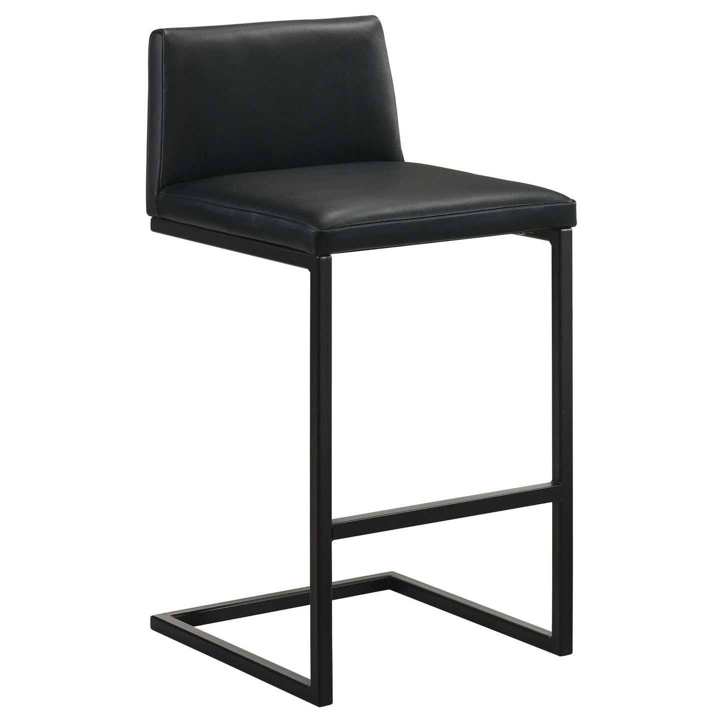 Vardon Genuine Leather Bar Stool Black (Set of 2)