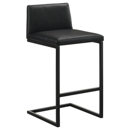Vardon Genuine Leather Bar Stool Black (Set of 2)