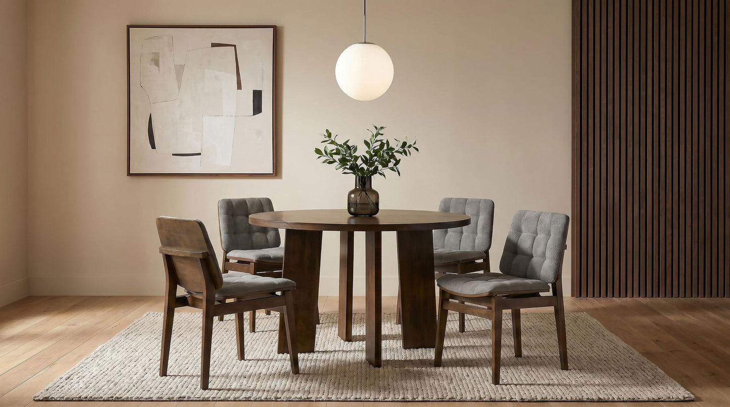 Strouse 5-piece Dining Set Grey and Walnut
