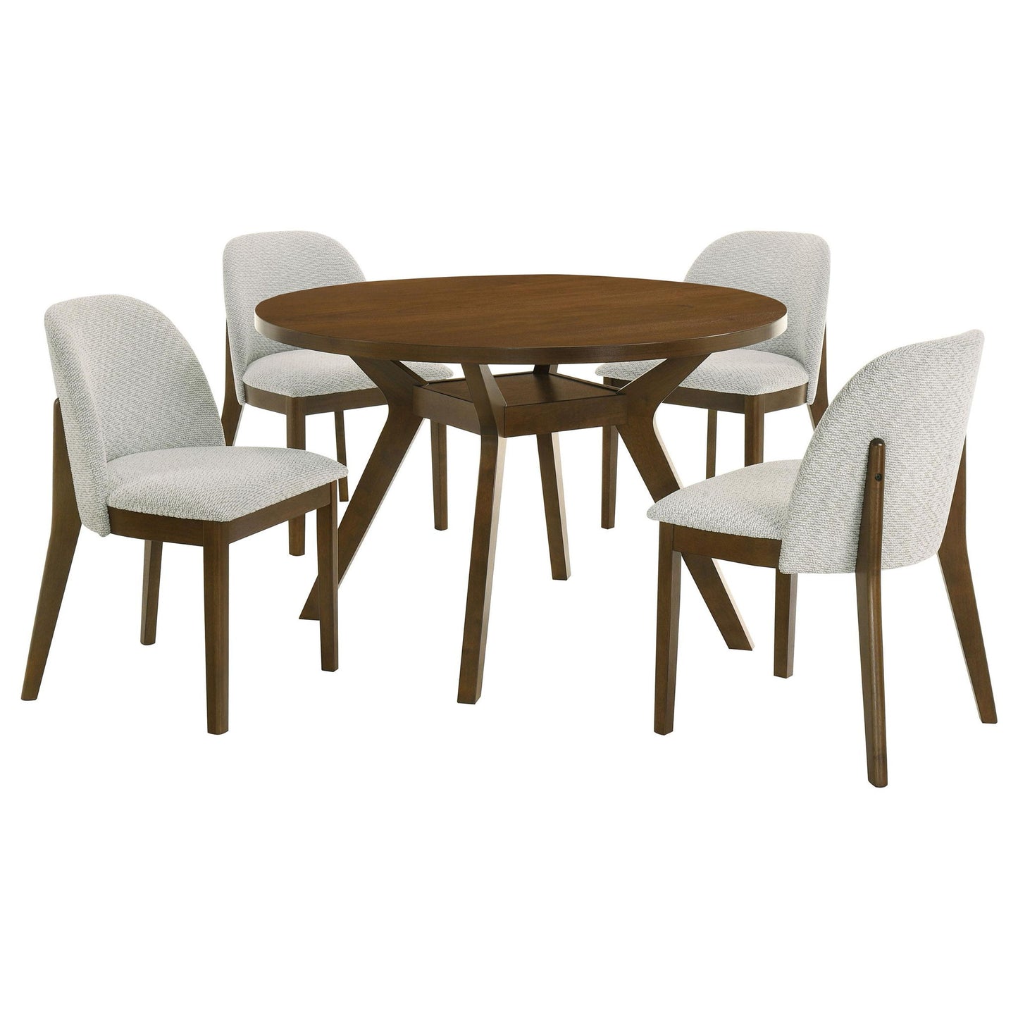 Mueller 5-piece 48-inch Round Dining Set Brown and Beige
