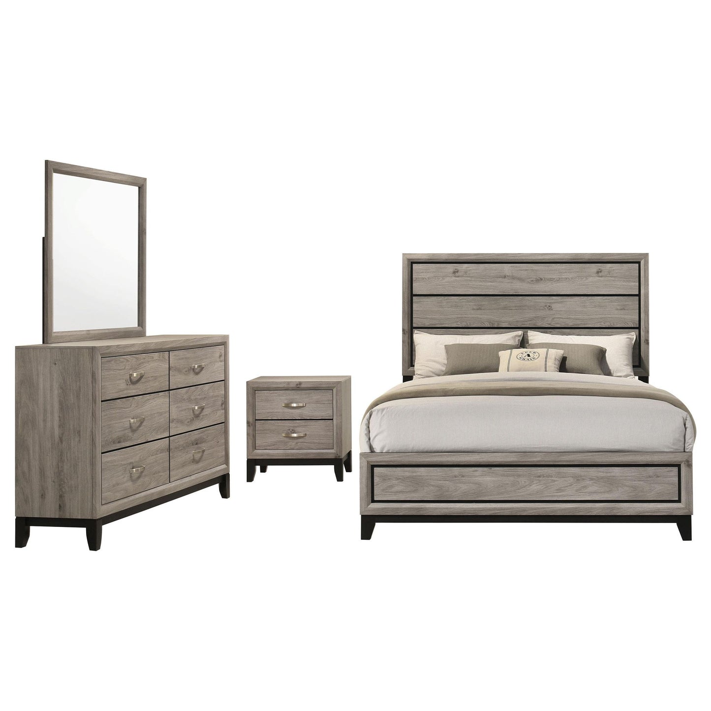 Valen Four-piece Full Bedroom Set Light Taupe