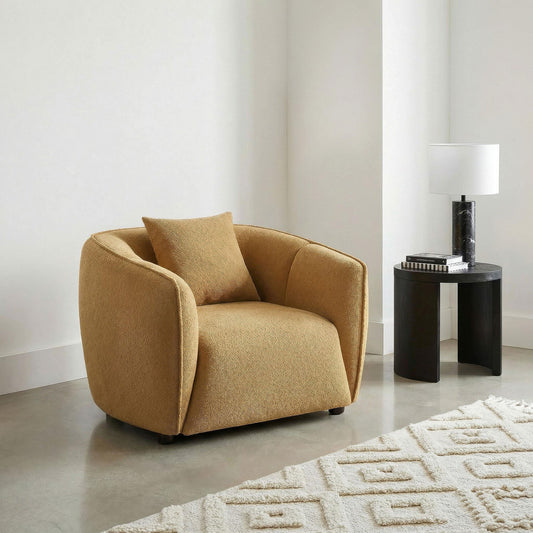Aleisha Fabric Upholstered Accent Chair Mustard Yellow