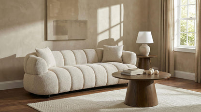 Whitney Contemporary Channel Tufted Woven Fabric Upholstered Sofa