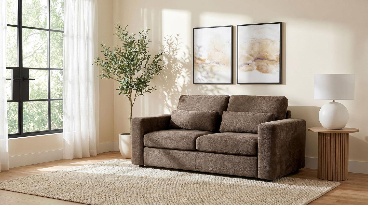 Amador Chenille Upholstered Track Arm Loveseat Chocolate