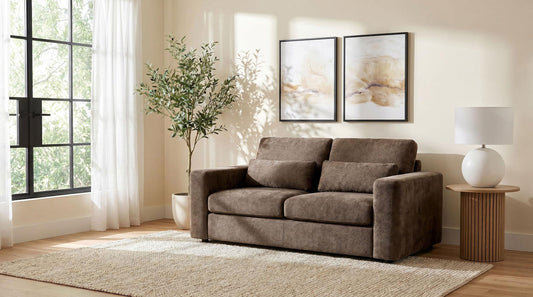 Amador Chenille Upholstered Track Arm Loveseat Chocolate