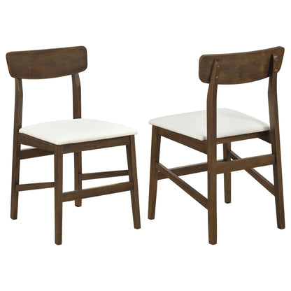Merrin Dining Side Chair Off White and Walnut (Set of 2)