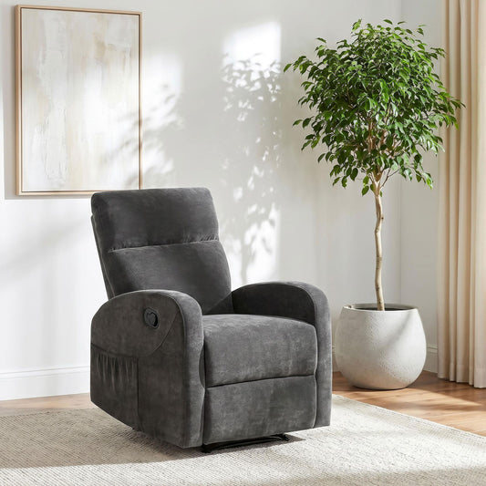 Hamilton Chenille Manual Recliner Charcoal Grey