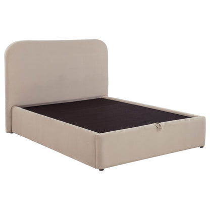 Anders Upholstered Full Storage Lift Platform Bed Beige