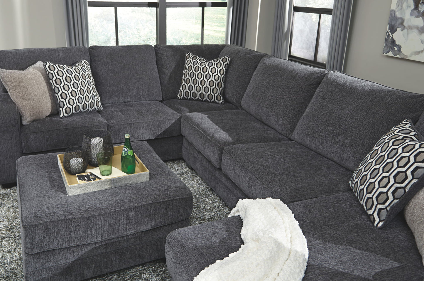 Tracling - Oversized Accent Ottoman - Slate