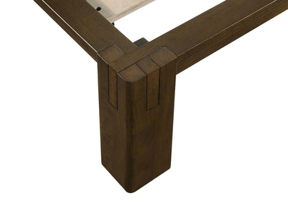 Gislen Queen Easy Assembly Wood Platform Bed Walnut