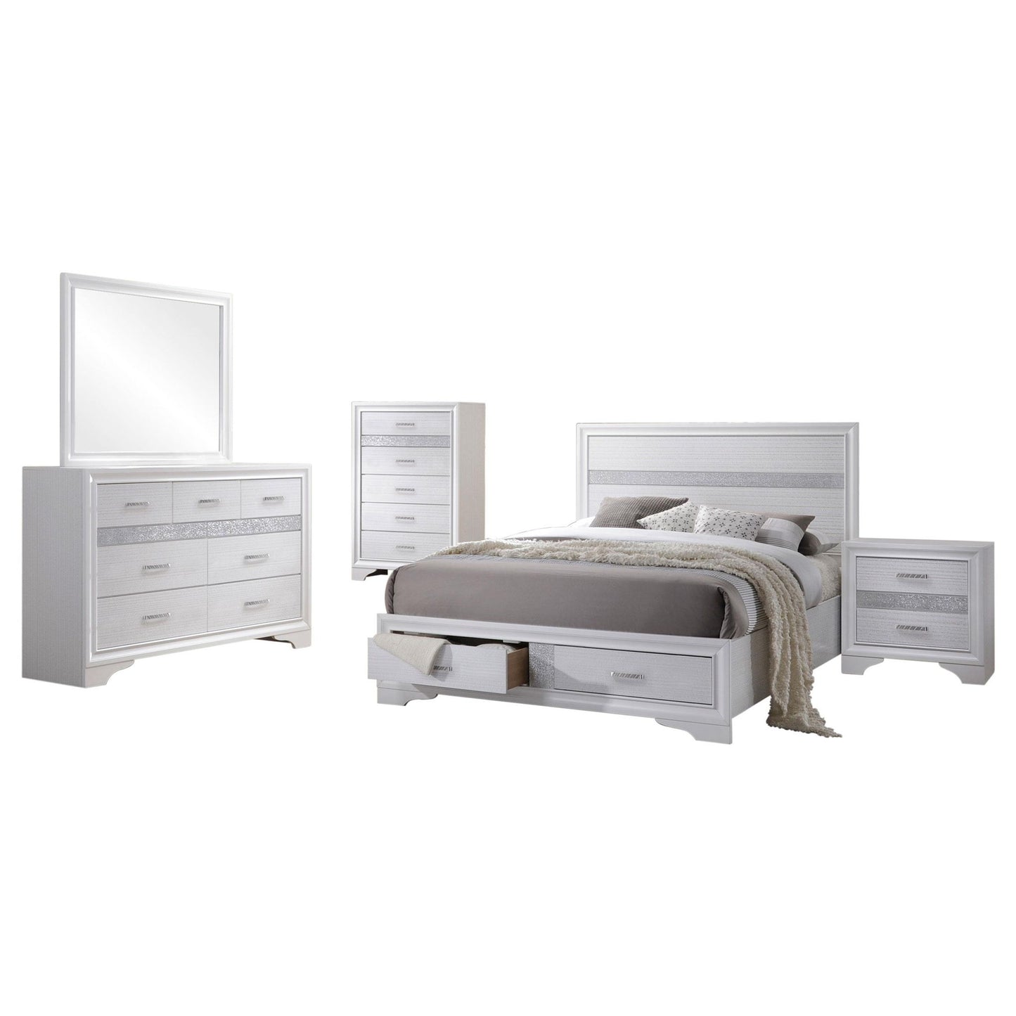Miranda 5-piece Eastern King Bedroom Set White