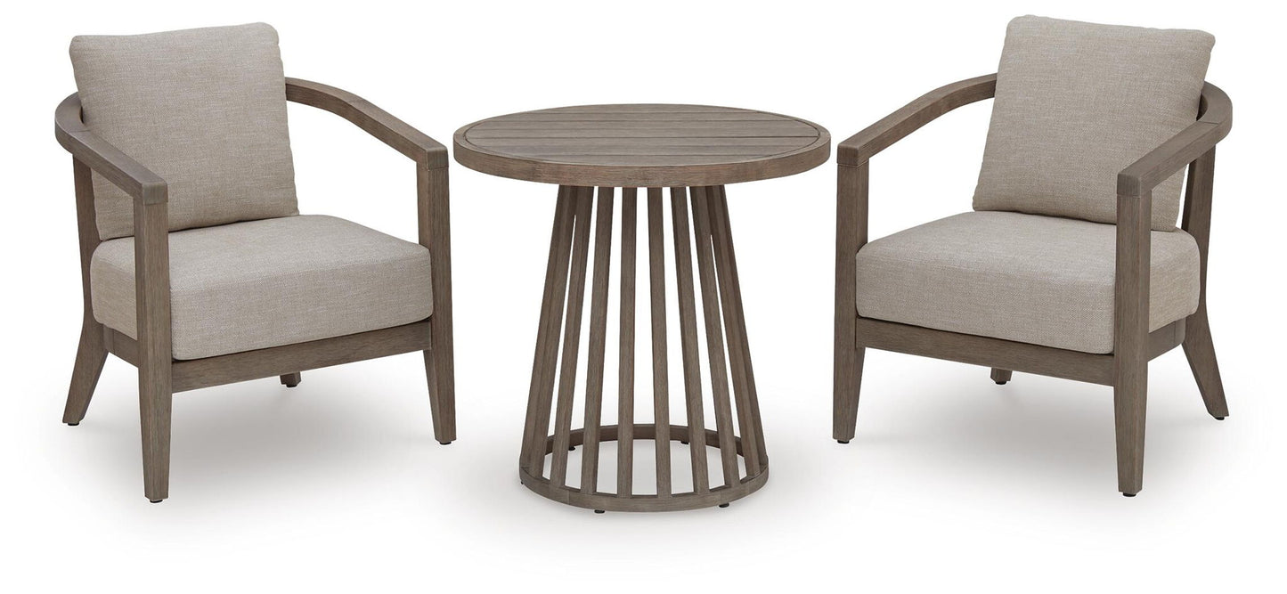 Joy Lagoon - Outdoor Chairs With Cushions/Table (Set of 3) - Beige
