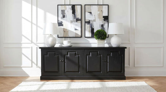 Florence 4-door Dining Sideboard Buffet Distressed Black