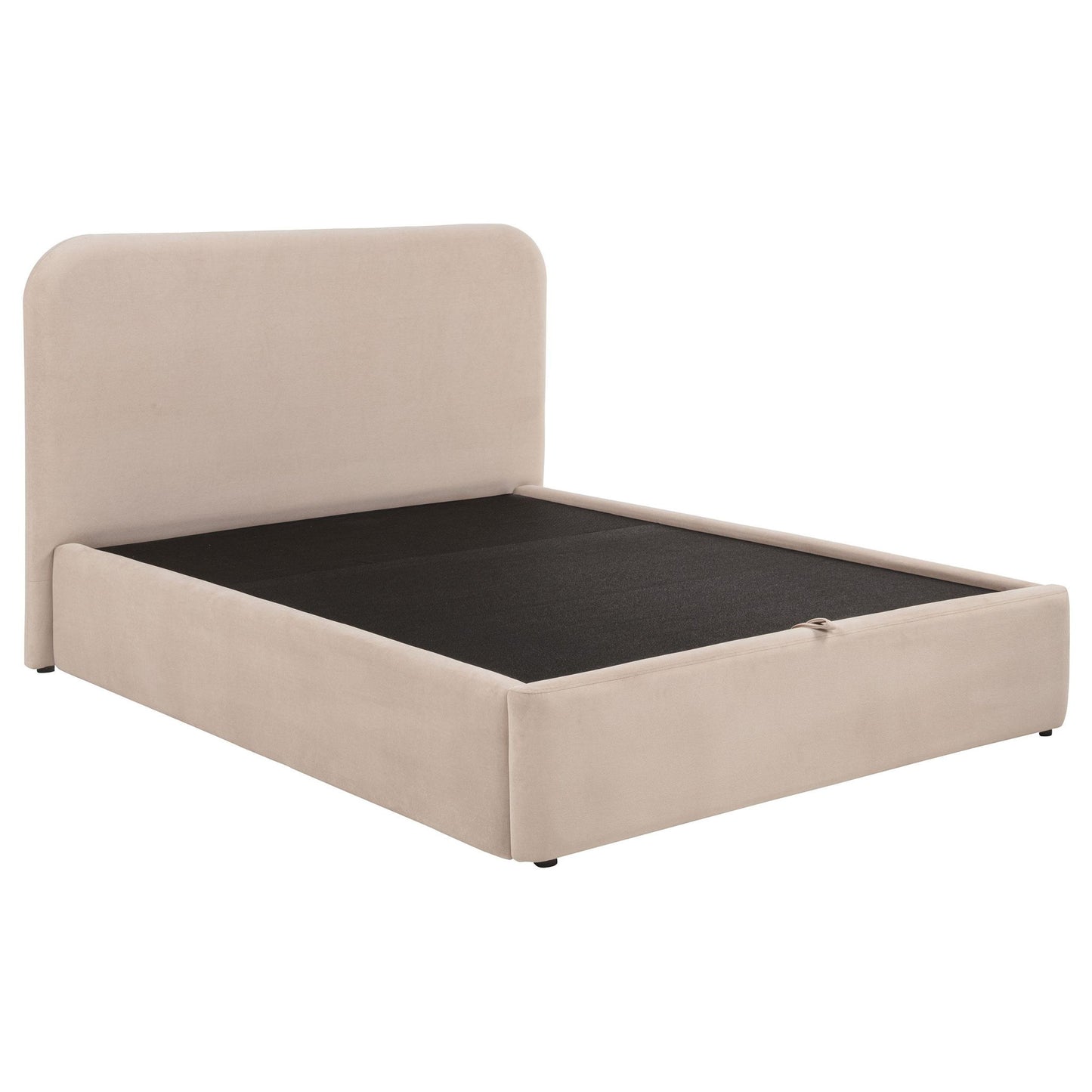 Anders Upholstered Queen Storage Lift Platform Bed Beige