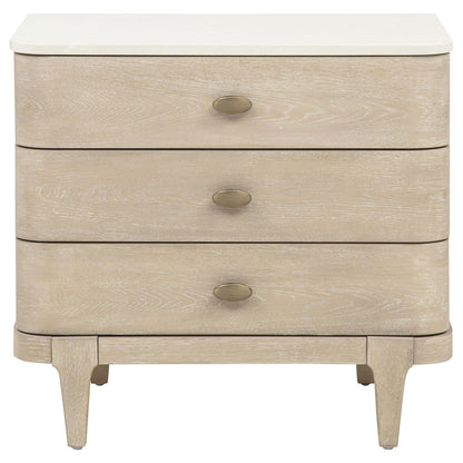 Lucaire 3-drawer Nightstand Bedside Table Sandstone