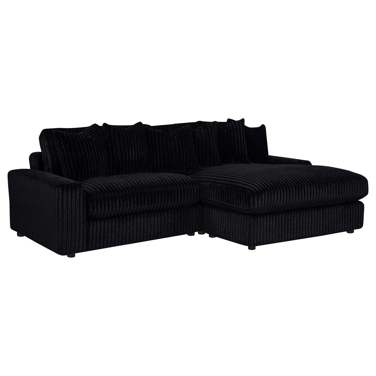 Blaine Upholstered Reversible Chaise Sectional Sofa Black